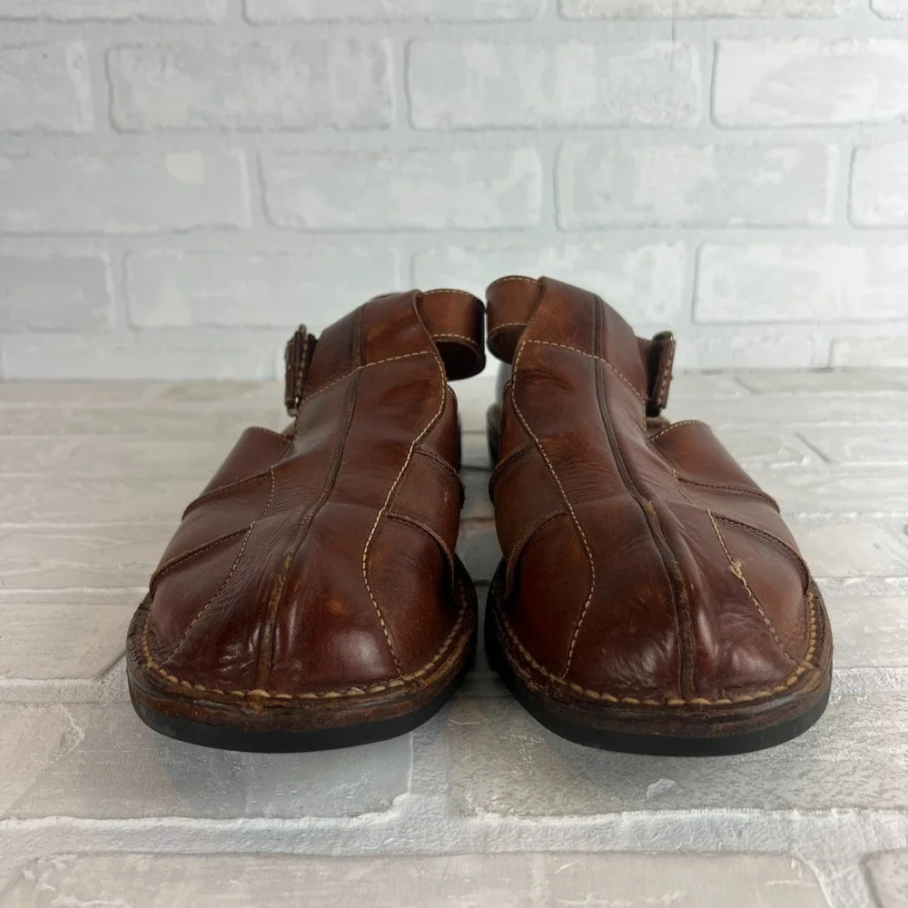 Cole Haan Fisherman Sandals Mens 13 D Brown Leather Preppy Resort Closed‎ Toe